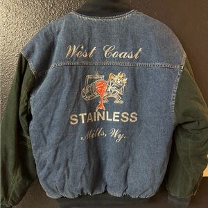 West Coast Stainless Denim & Green Sleeve Jacket
